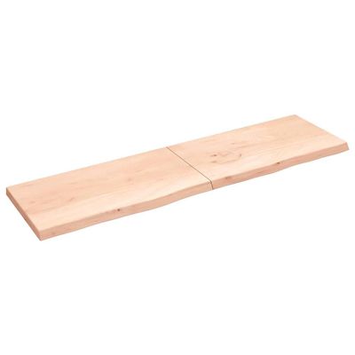 Favemtsl 220 x 60 cm Solid Unfinished Oak Wall Shelf with Natural Edge