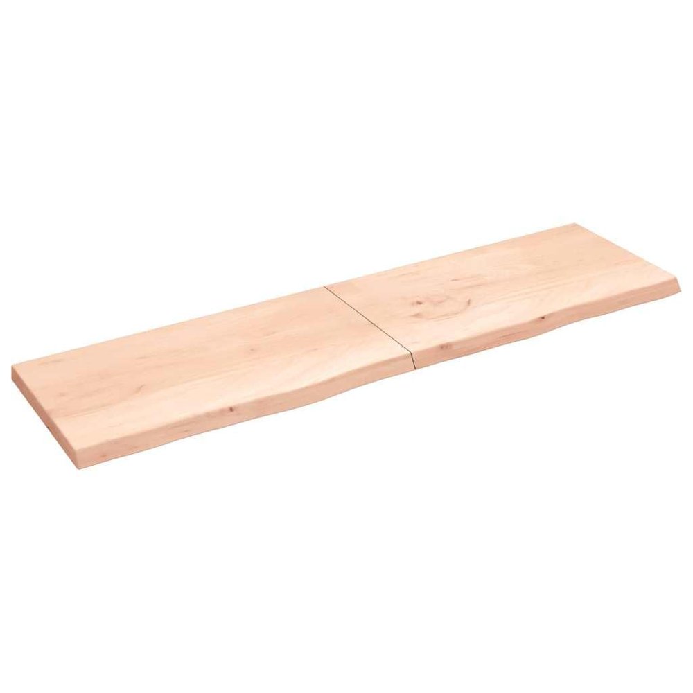 Favemtsl 220 x 60 cm Solid Unfinished Oak Wall Shelf with Natural Edge