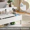 Furnihold Height-Adjustable Coffee Table with Drawers and Hidden Compartment, Converts to Dining Table, White view 4