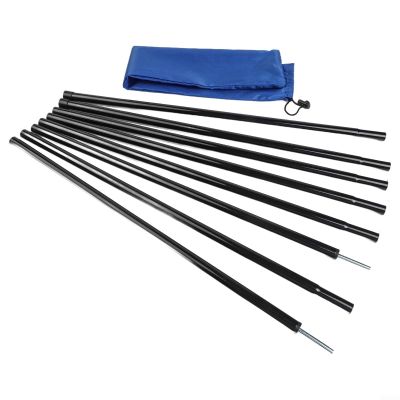 Accarugty 2-Piece Adjustable Iron Canopy Poles for Outdoor Tents, 2 m, 16 mm, Black