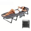 Generic Garden Lounger with Reclining Function, Portable Folding Chair with Adjustable Backrest and Cushion, Sturdy Steel Frame for Indoor and Outdoor Use view 1