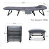 Generic Garden Lounger with Reclining Function, Portable Folding Chair with Adjustable Backrest and Cushion, Sturdy Steel Frame for Indoor and Outdoor Use view 2