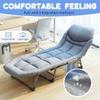 Generic Garden Lounger with Reclining Function, Portable Folding Chair with Adjustable Backrest and Cushion, Sturdy Steel Frame for Indoor and Outdoor Use view 4