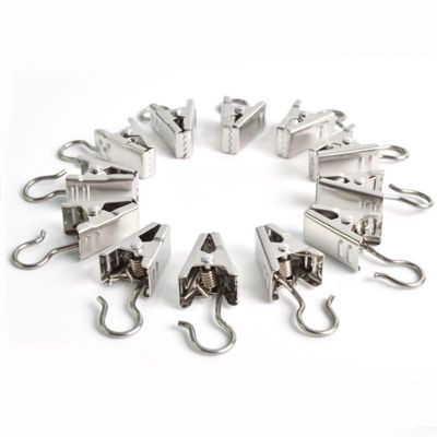 Metal Curtain Clips with Hooks, 20 Pieces