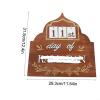 FACAIIO Engraved Wooden Castle Countdown Decor, Black Poplar Wood Memo Board with Middle Eastern Design, 31.5 x 29.3 cm (JM01462) view 3