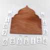 FACAIIO Engraved Wooden Castle Countdown Decor, Black Poplar Wood Memo Board with Middle Eastern Design, 31.5 x 29.3 cm (JM01462) view 4