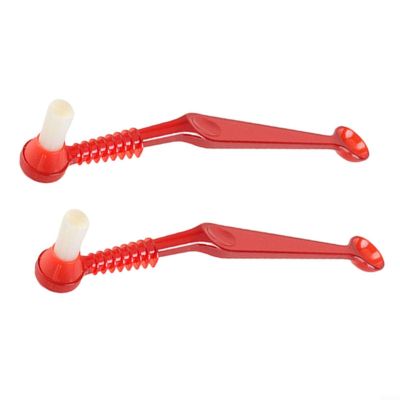 Coffee Cleaning Brushes with 2 Removable Heads and Spoons (Red)