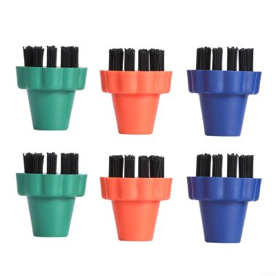 Momfin 3 Colored Nylon Brushes PAEU0296 for Vaporetto Lecoaspira Unico, Color-Coded Cleaning Tools for Steam Vacuum Cleaners and Tight Spaces