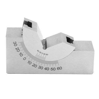 RhineCart Basics Micro-Adjustable V-Block, Tool Steel, 75 x 25 x 36 mm, for Milling Machines and Planers, Hardened, Nickel-Plated