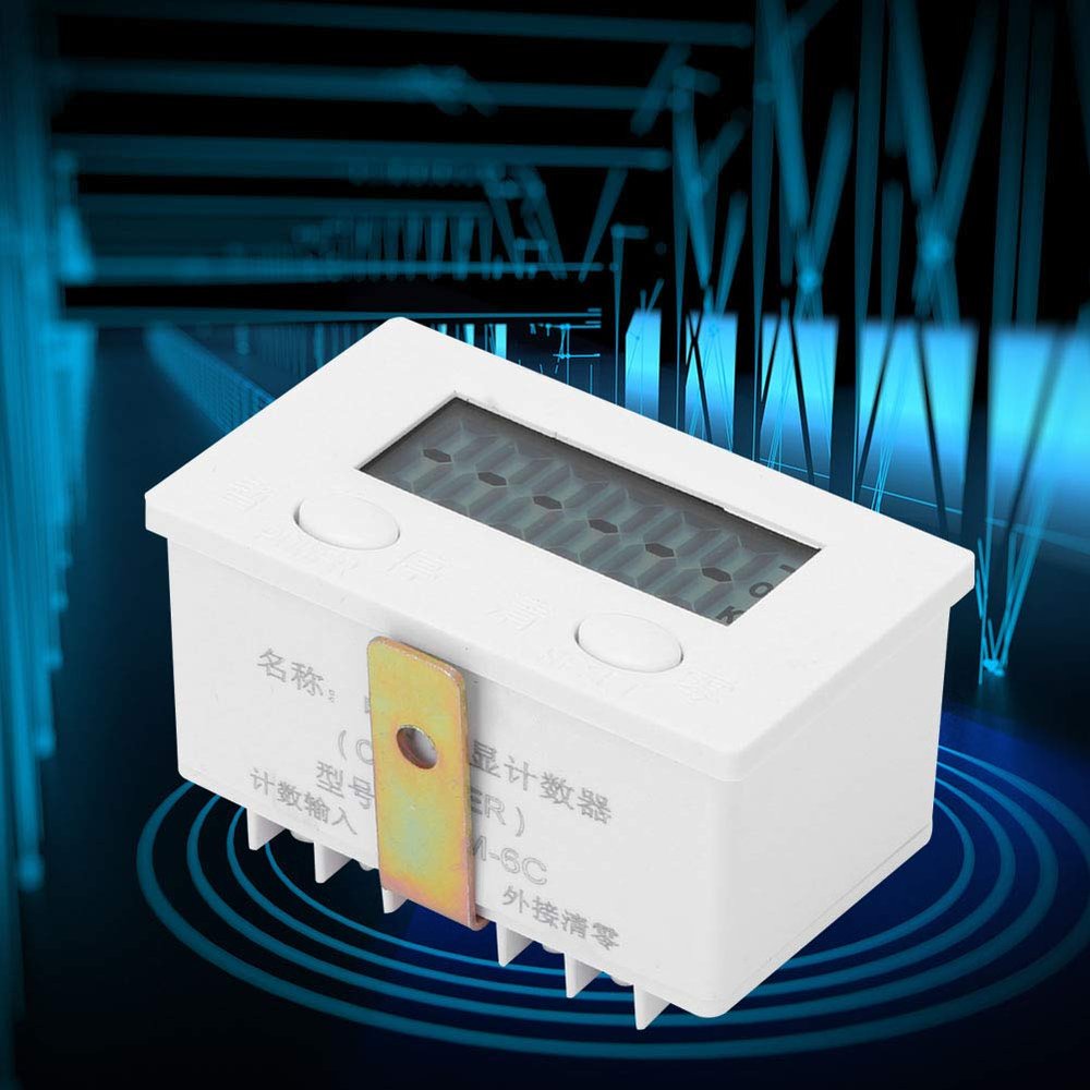 RhineCart Basics Magnetic Induction Counter, Digital Counter with Reliable 6-Digit Display for High-Frequency Industrial Counting, BERM Plastic