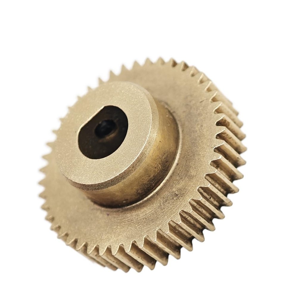 Cabluandry 1-Piece 0.5 Module 25-Tooth Copper Spur Gear, 13.5 mm Diameter, 5 mm Tooth Thickness, D-Bore 3 x 2.5 mm