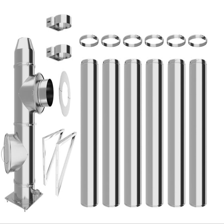 Stainless Steel Chimney Kit (100 mm, 7.2 m)