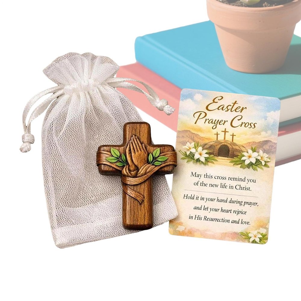 Prayer Cross Set - Wooden Pocket Crucifix