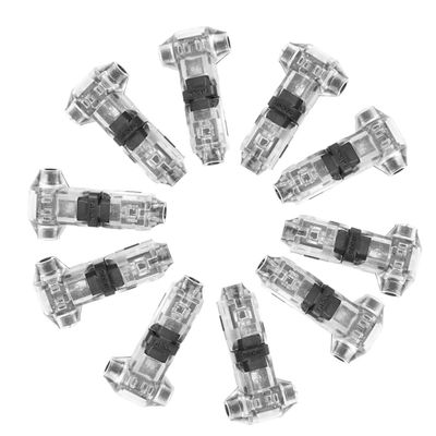 SOESFOUFU 10-Pack Black Nylon T-Connectors for Low- and High-Voltage Wire Connections