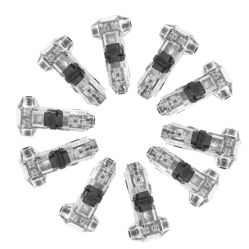 SOESFOUFU 10-Pack Black Nylon T-Connectors for Low- and High-Voltage Wire Connections