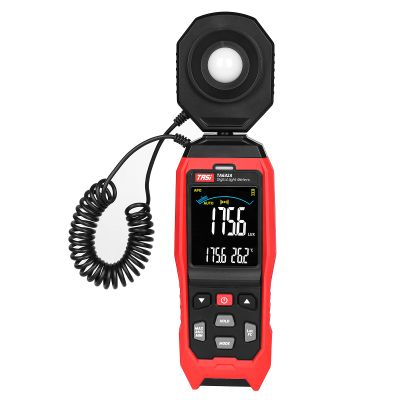 Digital Lux Meter, 0–200,000 Lux Photometer with Ambient Temperature Measurement