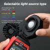 Digital Lux Meter, 0–200,000 Lux Photometer with Ambient Temperature Measurement view 3