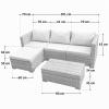 SVITA Queens 5-Piece Outdoor Lounge Set, Polyrattan, Weather-Resistant, with Cushions and Glass Table, Gray view 3