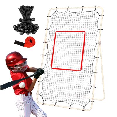 Volleyball Rebound Net with Adjustable Catch, Elastic-Buckle Tension, 28 Rubber Bands + Target Band