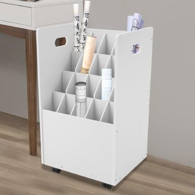 Blueprint Storage Organizer with 20 Compartments on Wheels
