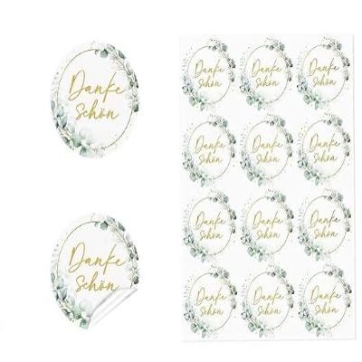 144 Pack Thank You Stickers with Water Drop Effect