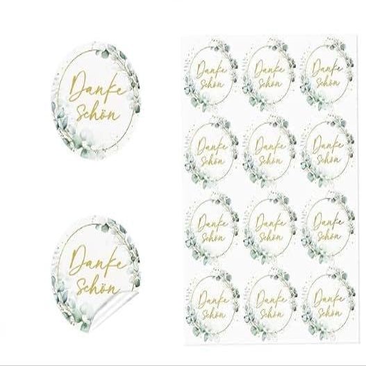 144 Pack Thank You Stickers with Water Drop Effect