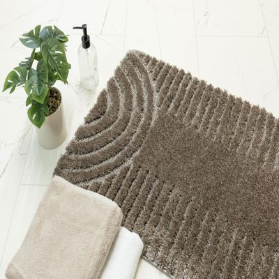 AKCILA Alper Gray-Beige Bath Mat 60 x 100 cm