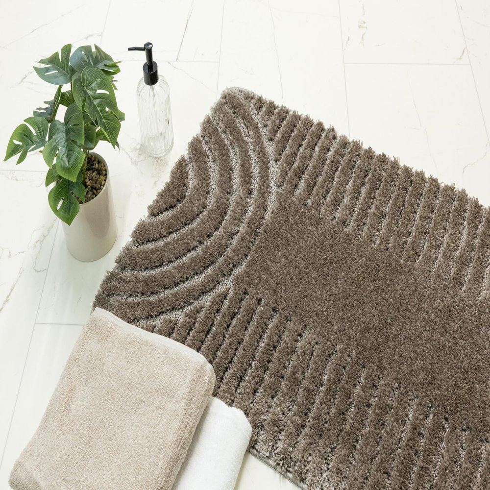 AKCILA Alper Gray-Beige Bath Mat 60 x 100 cm