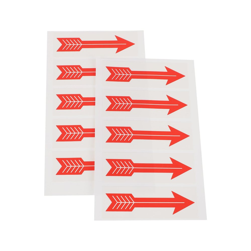 NUSITOU 10 Red Arrow Stickers, Lightweight Self-Adhesive PP, for Marking Pipelines and Industrial Equipment