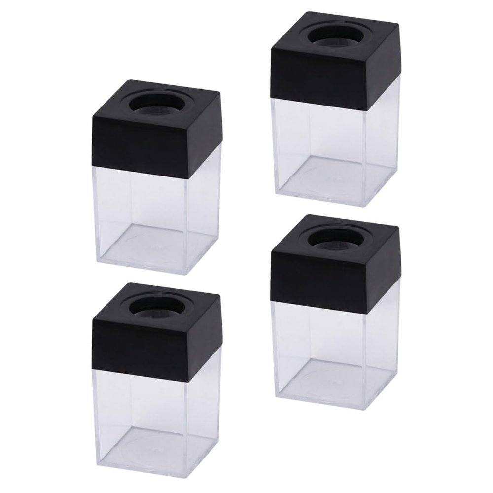 HONMEET 4-Pack Magnetic Paper Clip Organizer, Plastic Desk Storage