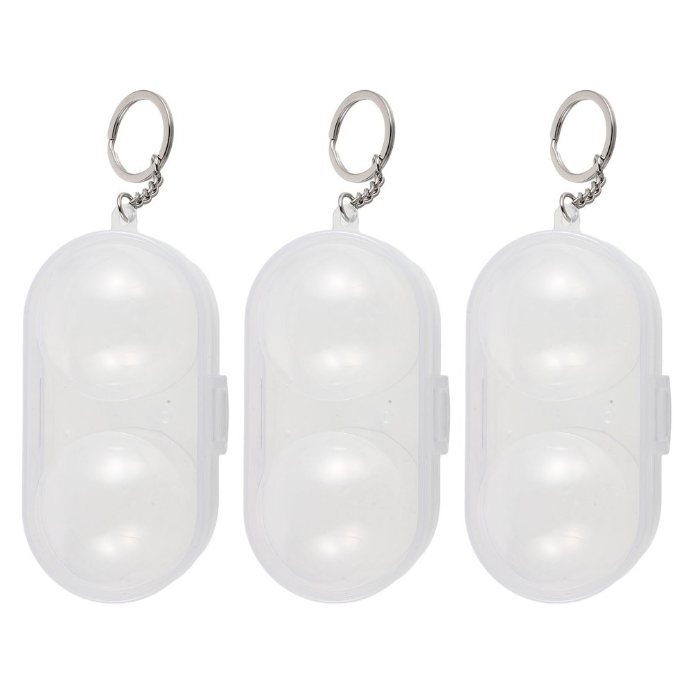 HYTROVE 3-Piece Lightweight Table Tennis Ball Storage Cases with Keychains