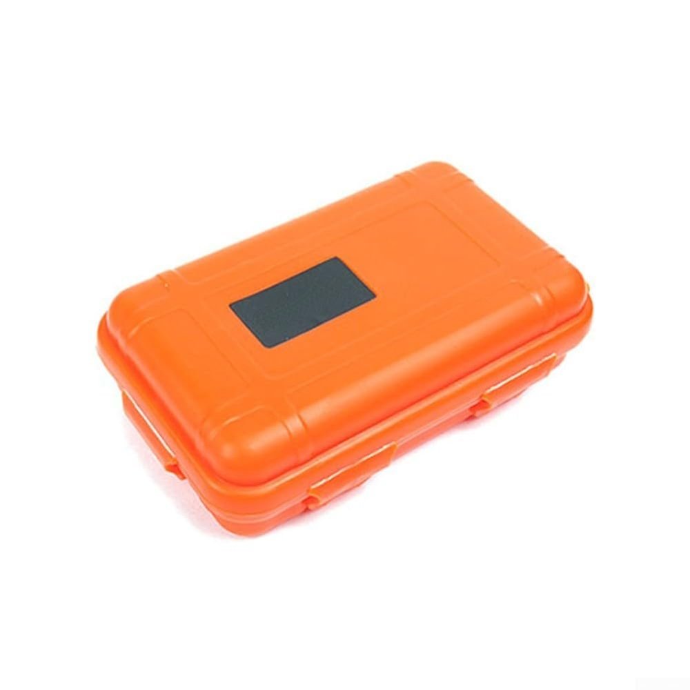 Waterproof Survival Box, Small, Airtight, Floating, Dry, Dustproof, for Outdoor Gear, Safe Storage for Travel, Boating, Fishing, Swimming (Orange)