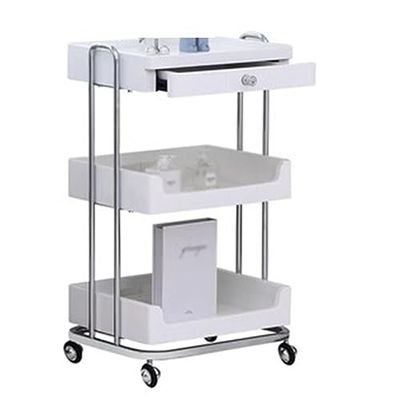 Versatile Rolling Cart for Hair, Makeup, Bedroom, Bathroom, and Office – Stylish Gray Design