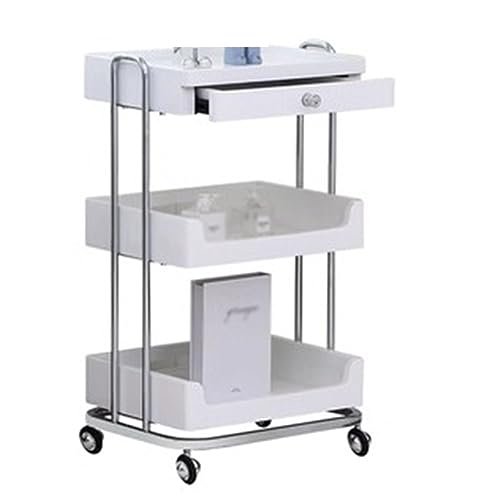 Versatile Rolling Cart for Hair, Makeup, Bedroom, Bathroom, and Office – Stylish Gray Design