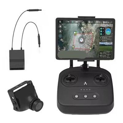 T10 Transmitter and R10 Receiver, Anti-Jamming 2.4G 10CH, Compatible with Mini-D LD Dual-Axis Pan-Tilt Camera UAV Inspection (T10 with Mini Camera)