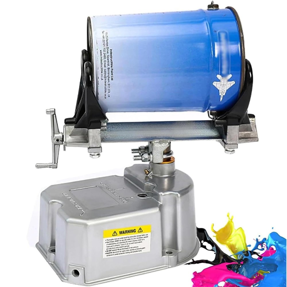 Pneumatic 15 L Paint Shaker and Ink Mixer, Adjustable Clamp, 80–250 mm, 30° Oscillation, 0–500 RPM, 15 kg
