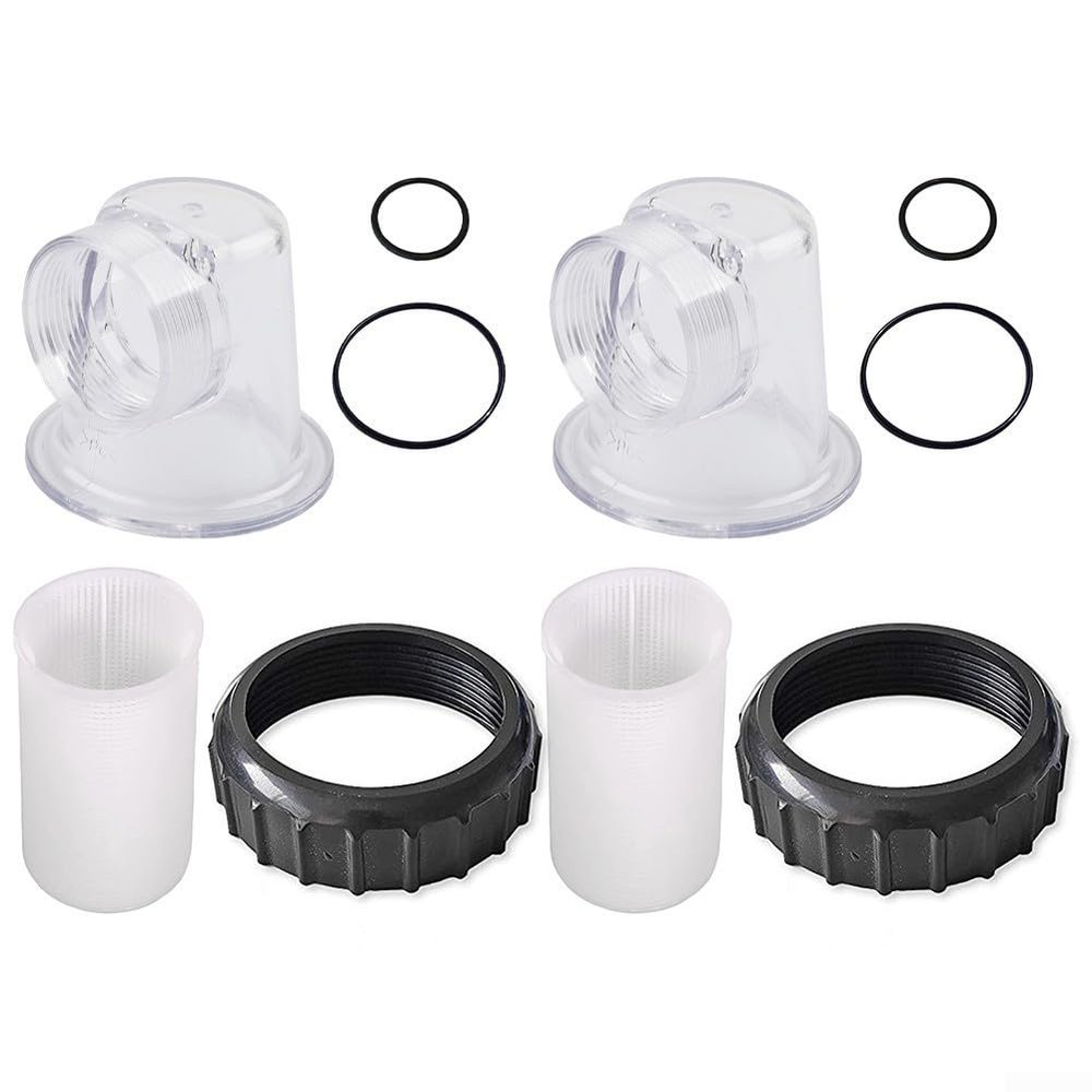 Circulation Pump Replacement Components for SPS25/SPS50/SPS75/SPS100, Prefilter Cover, Strainer, O-Rings and Gasket Set, Transparent, 2 Sets
