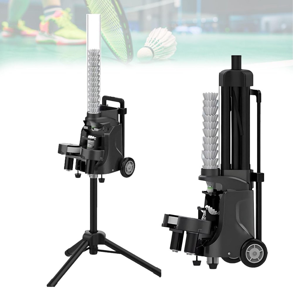 Pfps Badminton Shuttlecock Launcher, Holds Over 50 Balls, Adjustable Speed
