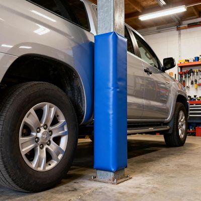 Shock-Absorbing Post Protection Pads for Sports and Garages
