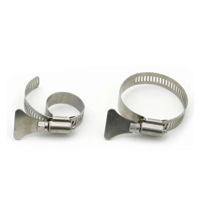 Adjustable Stainless Steel Hose Clamp with Hand-Twist Screw, 33–57 mm, 2 Pieces