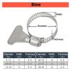 Adjustable Stainless Steel Hose Clamp with Hand-Twist Screw, 33–57 mm, 2 Pieces view 3
