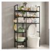ZaiZaiSMao Narrow Over-the-Toilet Storage Cabinet, Black, 5-Tier view 1