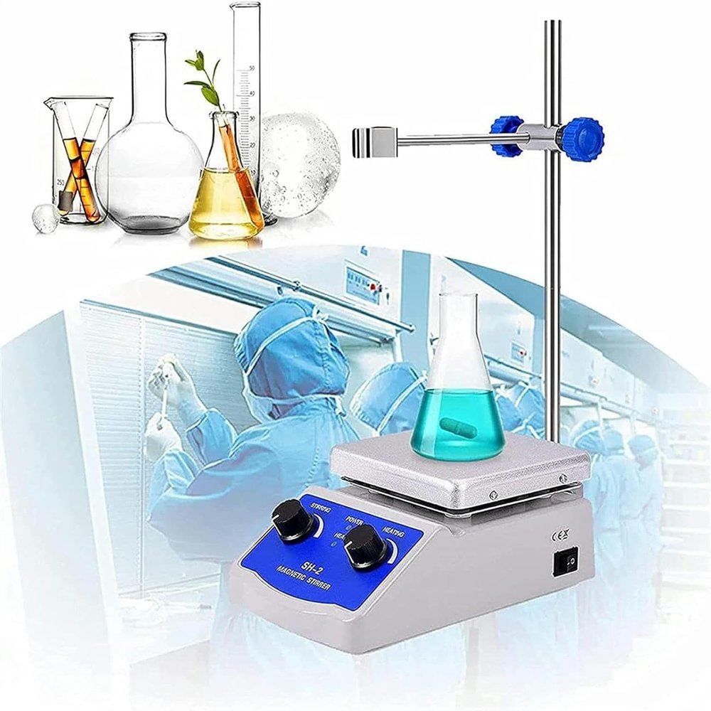 WDSOPK Powerful Laboratory Magnetic Stirrer with Heating, 180 W, 0–1,600 RPM, for Laboratories and Classrooms