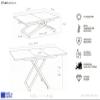 WFL GROUP AXEN Height-Adjustable Extendable Coffee and Dining Table with Casters, Brown X-Frame, 120 x 80 to 160 x 80 cm, White view 3