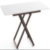 WFL GROUP AXEN Height-Adjustable Extendable Coffee and Dining Table with Casters, Brown X-Frame, 120 x 80 to 160 x 80 cm, White view 4