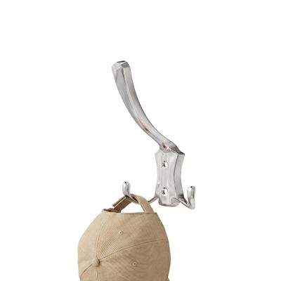 Amig Wall Coat Rack - 124 x 78 x 77 mm - Satin Nickel Hooks - Made of ZAMAK