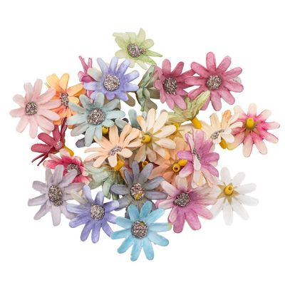 Ideas with Heart Decorative Flowers | Artificial Flowers | Flower Heads | Various Types | Approx. 4-5 cm (Color Mix 8 - 3.3 cm - 30 Pieces)