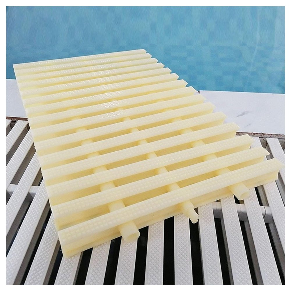 Pool Drain Cover, 4-Piece Set, Plastic Overflow Grate for Indoor and Outdoor Use
