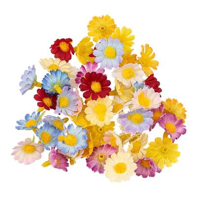 Ideas with Heart Decorative Flowers | Artificial Flowers | Flower Heads | Various Types | Approx. 4-5 cm (Color Mix 7 - 2.5 cm - 47 pcs)