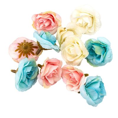 Ideas with Heart Decorative Flowers | Artificial Flowers | Flower Heads | Various Types | Approx. 4-5 cm (Color Mix 10 - 4 cm - 11 Pieces)